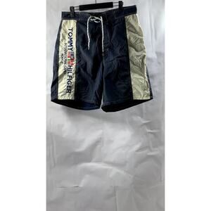 TOMMY HILFIGER Men's Vintage Navy-Cream International Games Board Shorts SZ M